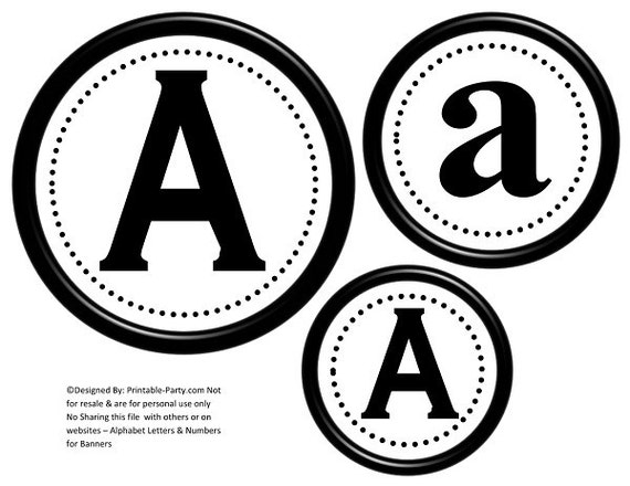 6 inch circle black printable banner letters by printable