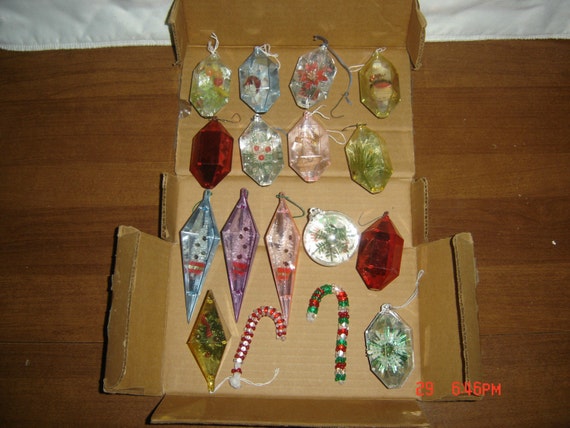 vintage jewelbrite plastic christmas ornaments lot santa vintage jewelbrite plastic christmas ornaments lot santa