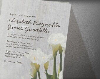 Calla Lily Wedding invites