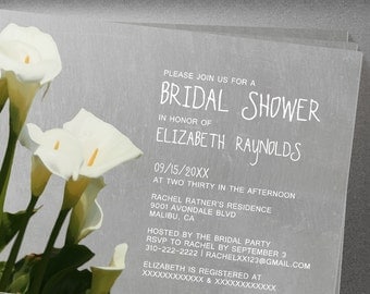 Calla Lily Bridal Shower invites
