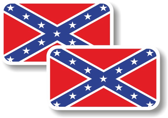 x2 Confederate flag vinyl decal sticker small by ScreaminDecals