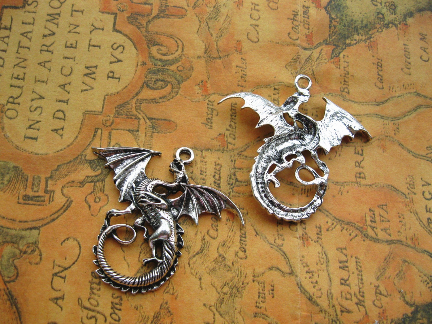 5 pcs 47x43mm Dragon Charms Pendants Dragon by focusonjewelry