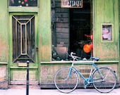 Paris Photography, Rustic Building, Bicycle Photo, Green Decor, Rustic Art, Parisian Decor, 8 x 10 Paris, 11 x 14 Print, Paris Wall Art