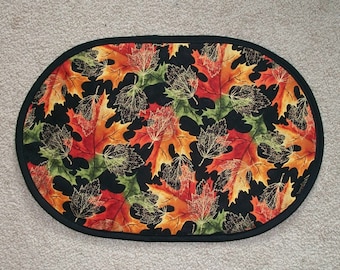 6Pc Set Fall Leaves Placemat Table Runner Table Mat Candle Mat Centerpiece 12x18