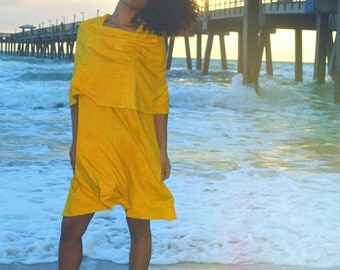 The Super Cowl Desert Tank Dress. Organic hemp jersey. Made to order.