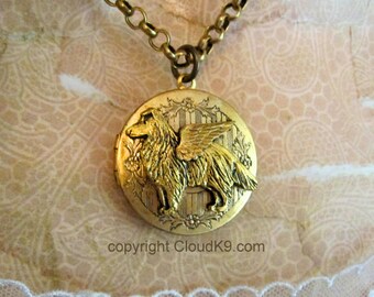 COLLIE / SHELTIE Angel Locket Necklace.Collie Sheltie Guardian Angel Jewelry Gifts. Pet Memory Jewelry Gift. Rough Collie Shetland Sheepdog