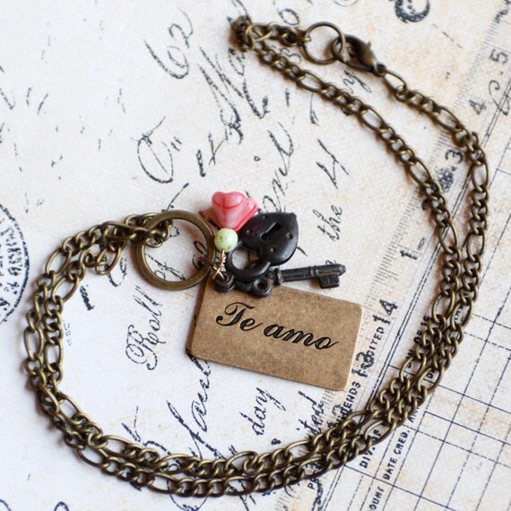 Te Amo Necklace Spanish Jewelry Gift Idea I Love You