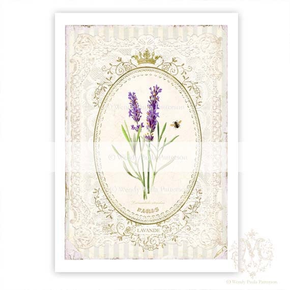 French Lavender print vintage lavender print by CafeBaudelaire