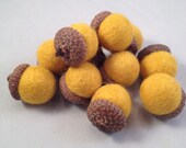 All Natural Wool Felt Acorns Vermont Waldorf Inspired Decoration and Miniature Toy