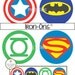 IRON ONS - DECALS - Superhero iron-on heat transfer - batman, green lantern, captain america, superman