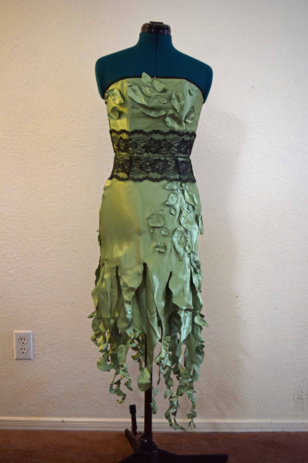 SALE Steampunk Tinkerbell An Upcycled Green Satin and