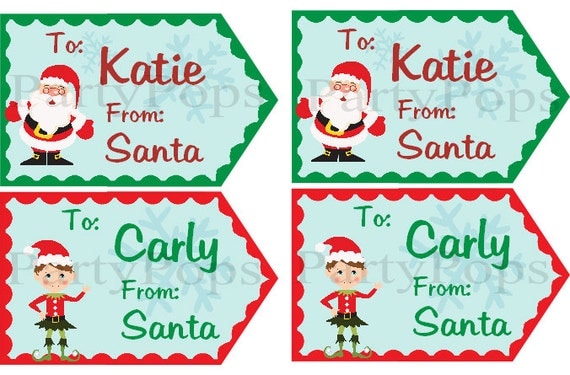 Christmas Gift Tags From Santa Christmas Gift Tag by PartyPops