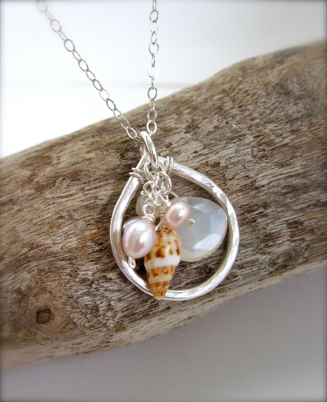 Hawaiian shell necklace sterling silver necklace by Tidepools