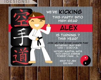 Karate party invite | Etsy