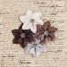 NEW: Prima Briella "BLOOMING" 574871 Shimmery Metallic Leather Fabric FLowers. Neutral Earth Tone Shades Hair Appliques & Embellishments