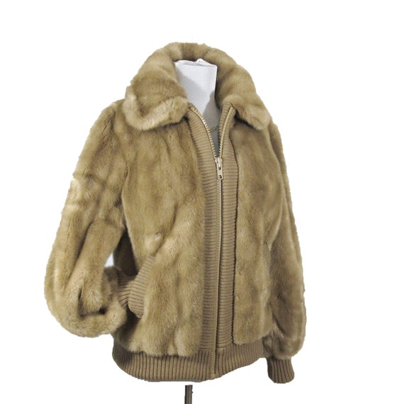 Lilli Ann vintage faux fur Bomber Jacket vegan by BoudoirBarbie