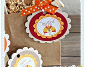 Thankful For You Gobblers Theme - Printable Gift Tags - 2" Cupake Toppers - Thanksgiving Tags- Thanksgiving Printables Il_170x135