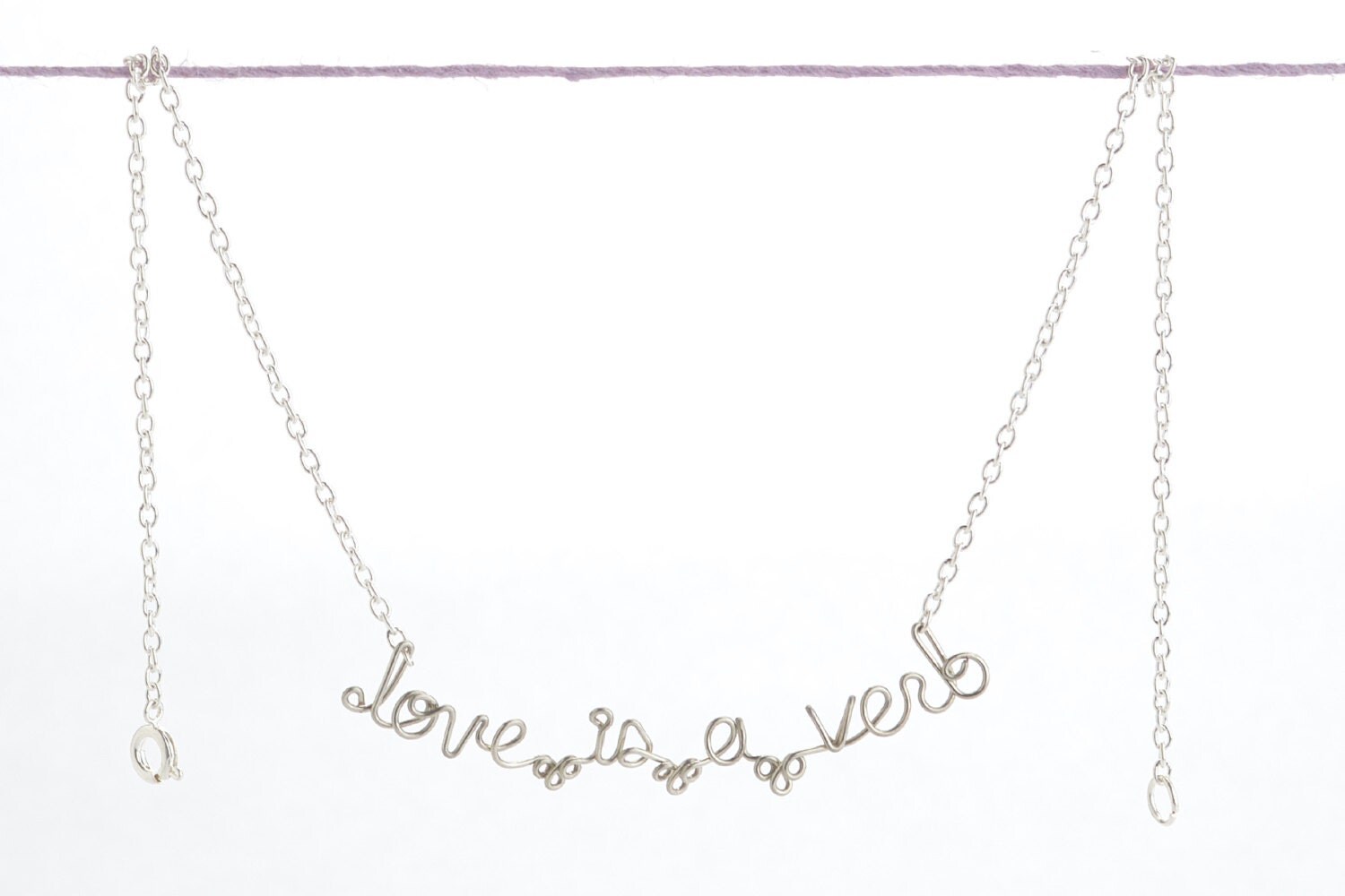 ON SALE Love is a Verb Necklace Word Jewelry Phrase