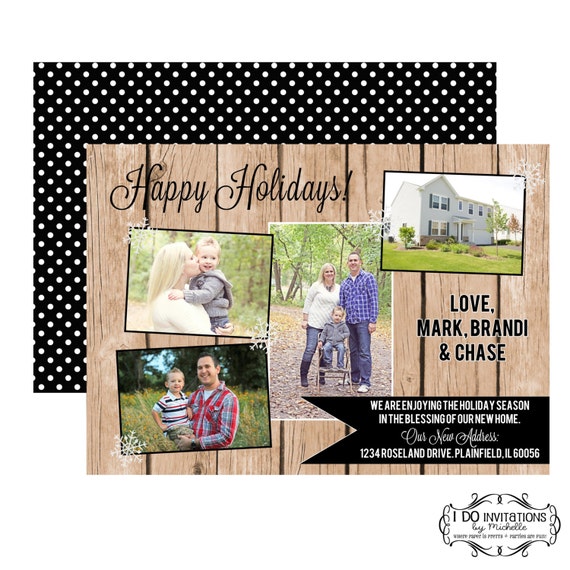 New Address Just Moved Holiday Photo Card - New Home - Digital File Il_570xn