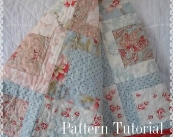 Medium Framed Block Martinique Quilt, Pattern Tutorial, pdf