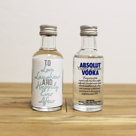 Custom Mini Bottle Labels Absolut Vodka by LiquidCourage on Etsy