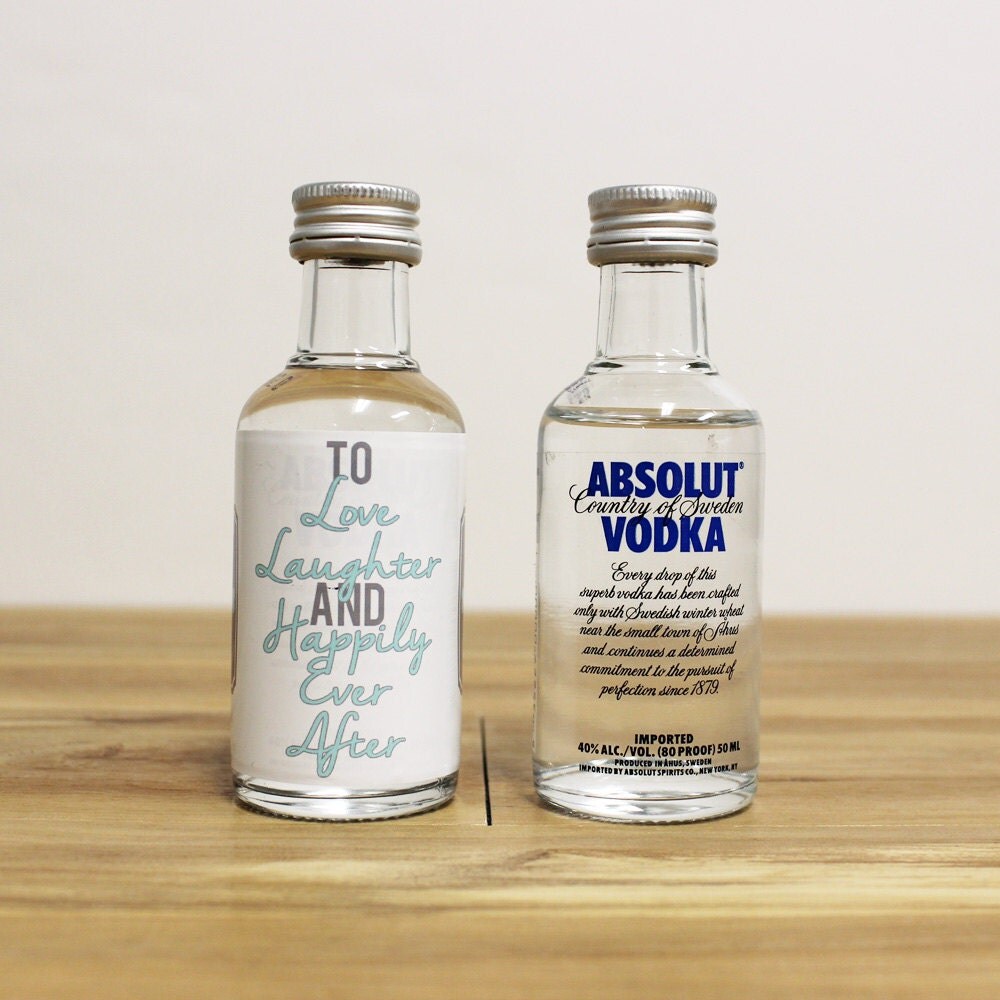 Custom Mini Bottle Labels Absolut Vodka By Liquidcourage On Etsy