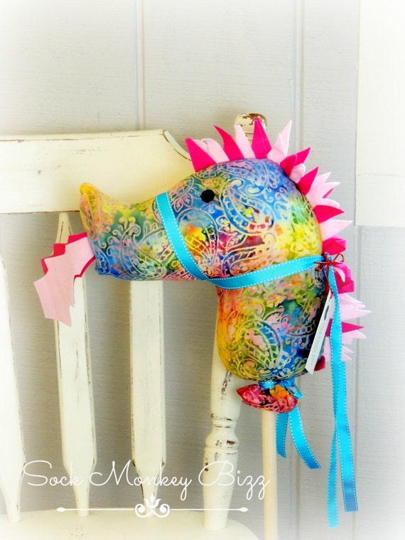 Dragon Stick Horse Hobby Horse Dragon Fantasy Batik
