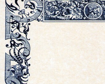 Mythical Creatures Renaissance Border for Letterhead and