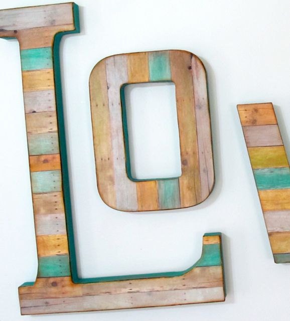 Reclaimed Wood Look Extra Large Wall Letter Custom