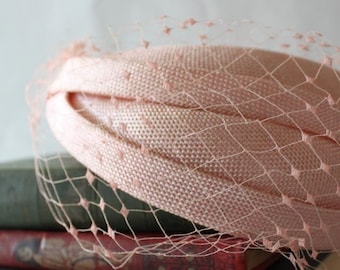 Peach Veil Netting - French Net Birdcage Material, Half or Full 1 Yard