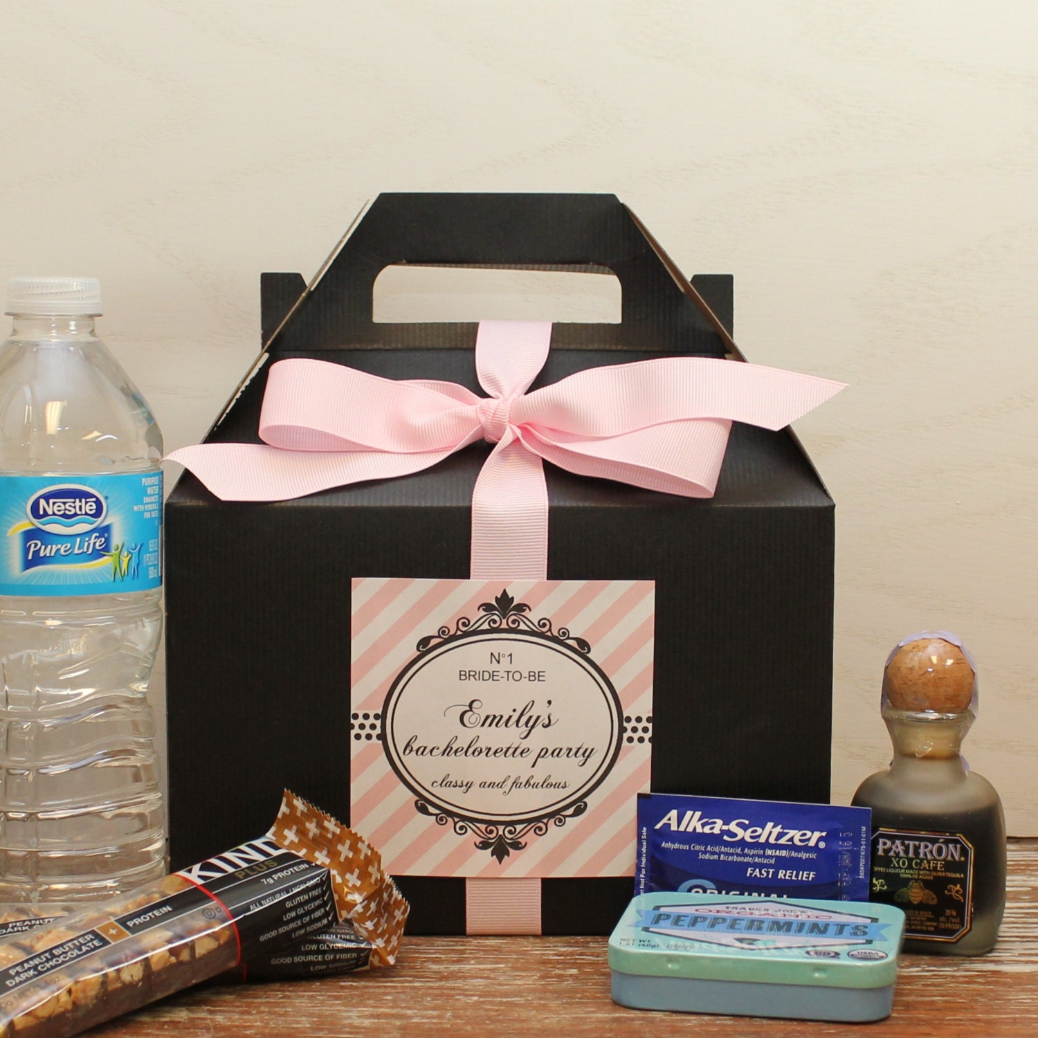 Bachelorette Weekend Survival Kit Boxes // Hangonver Kit
