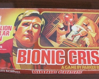 Vintage 70's "Bionic Crisis" Board Game - Six Million Dollar Man - 1975 - Parker Brothers - 70's Game Night - 70's TV Show