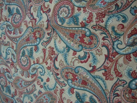 55" wide linen screen print fabric paisley print home decorator 55" wide linen screen print fabric paisley print home decorator