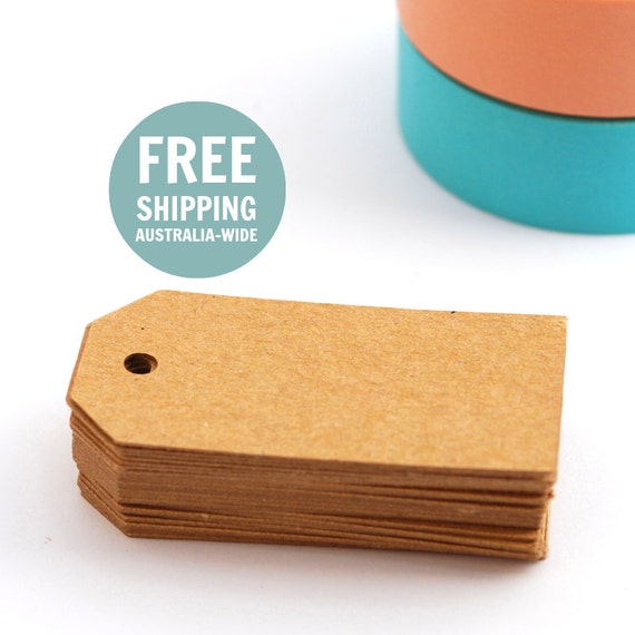 Tags 100 Basic XSmall - Brown Kraft - Blank Gift Tags Il_570xn