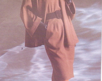 80s Anne Klein Womens Swing Jacket or Coat, Skirt & Top Vogue Sewing Pattern 1915 Size 8 10 12 Bust 31 1/2 to 34 UnCut American Designer