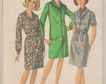 Bust 35-1966 Misses' Dress Simplicity 6700 Sz 14 1/2