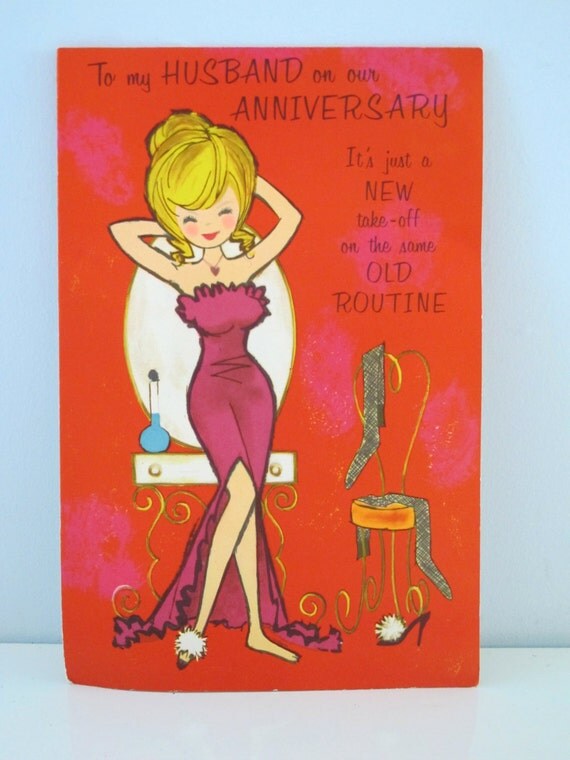 Happy Anniversary Vintage Greeting Card To My Husband