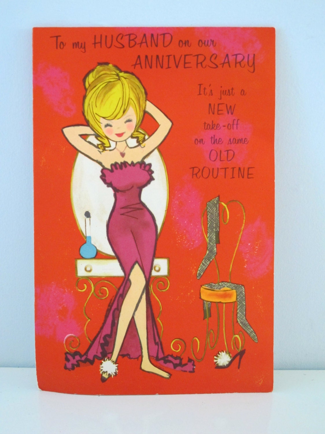 Happy Anniversary Vintage Greeting Card To My Husband