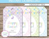 Easter Gift Tags or Easter Favor Tags - INSTANT DOWNLOAD Printable and EDITABLE template - type your own text in Adobe Reader Il_170x135