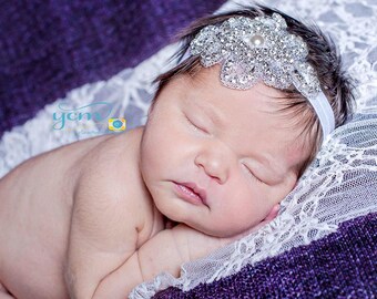 355 New baby headbands adelaide 107 Vintage Baby Rhinestone Beaded Head band Newborn Photo Prop Sweet Baby   