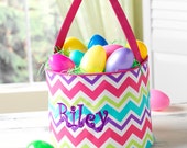 Kids Monogrammed Easter Basket, personalized chevron easter basket Il_170x135