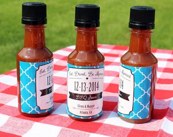 Customize your Wedding Favors! Add custom labels to BBQ or Hot Sauce bottles for your next party