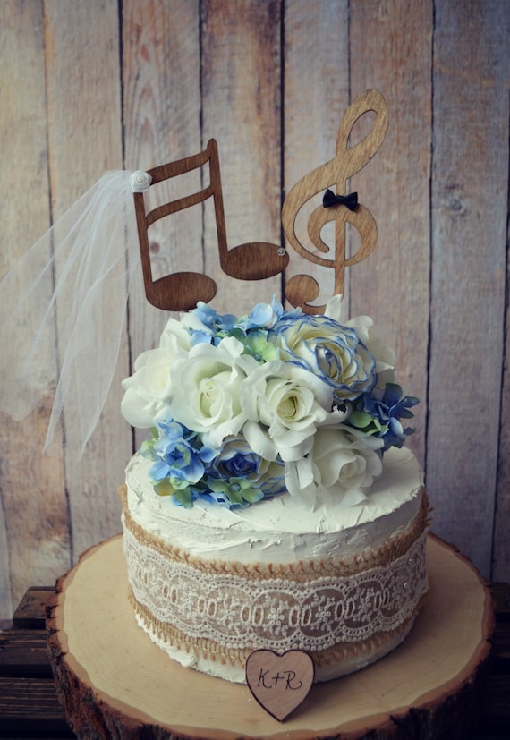 Music Lover Wedding Cake Topper Music Notes Musician Wedding