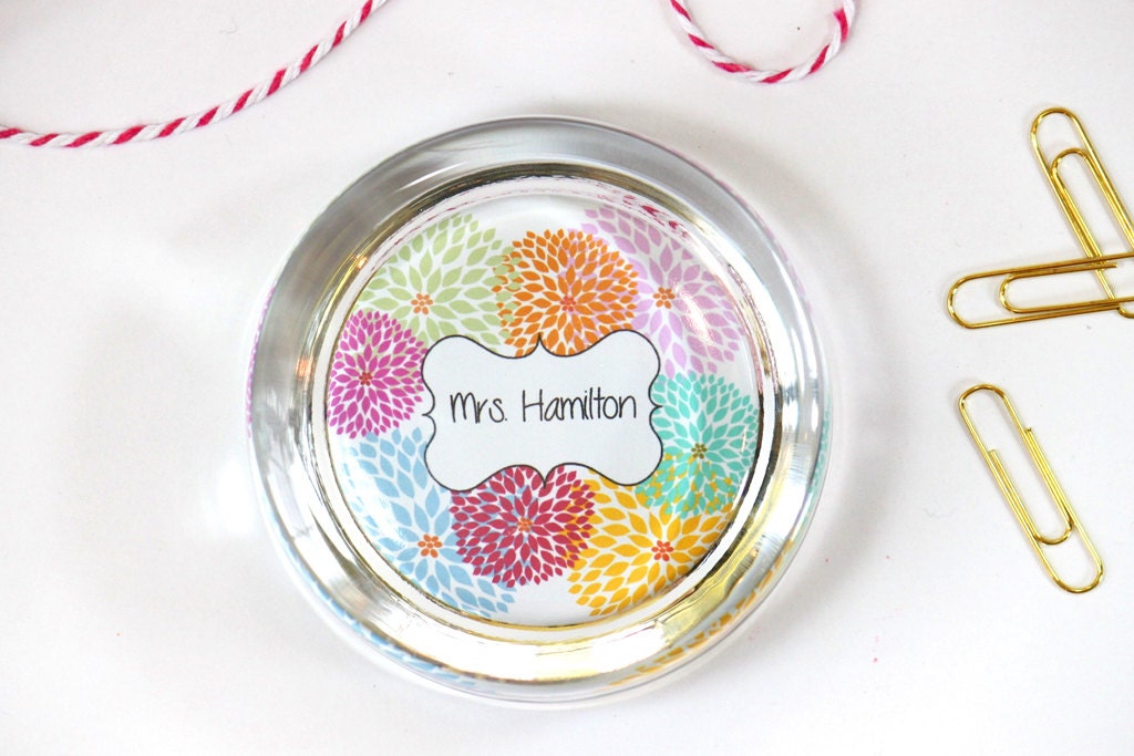 Custom Paperweight Dahlias Desk Accessories by WhenitRainsPaper