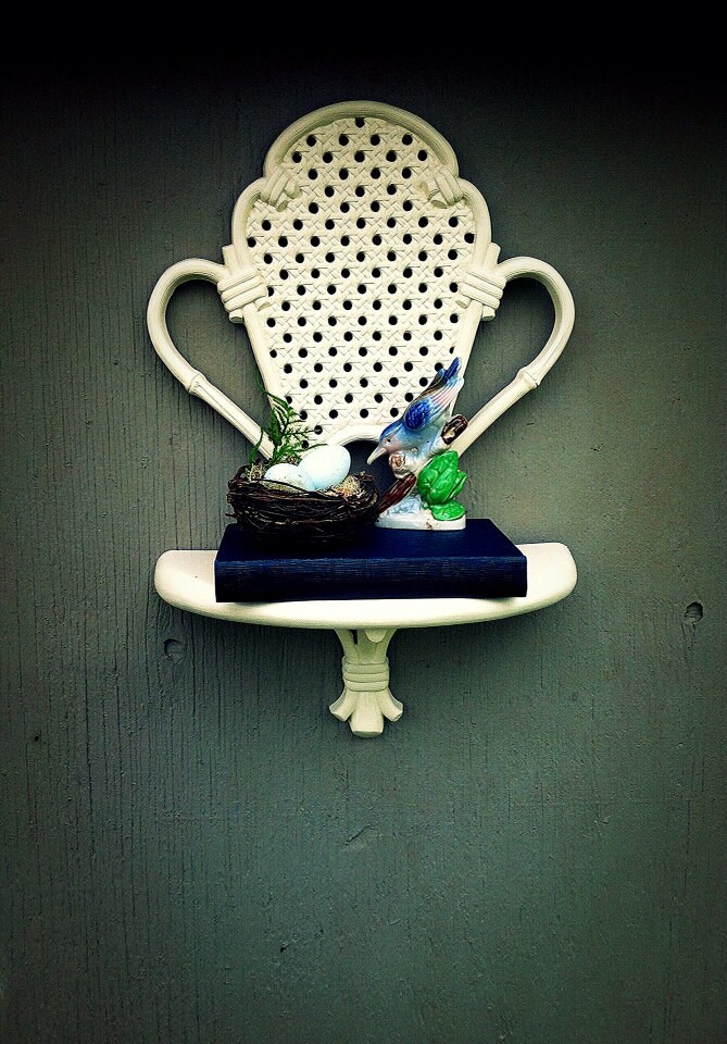 Wall Shelf Small Ivory Display Shelf Beige Burwood Plastic Wall