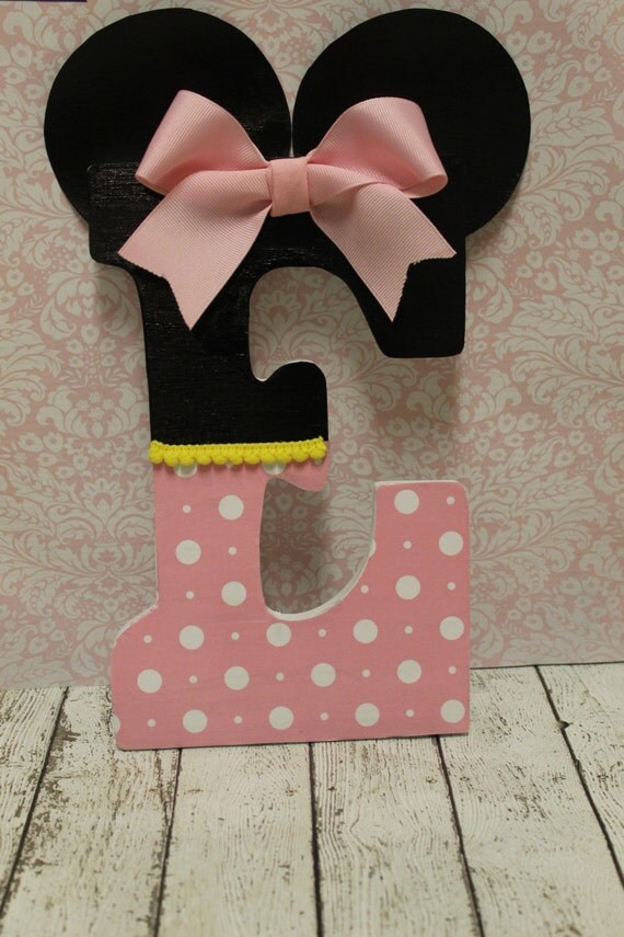Minnie Mouse Inspired Decorative Letter Nursery Letter Decor Party Decor by KaraCakes Boutique