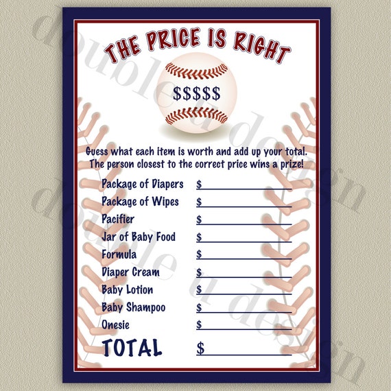 INSTANT DOWNLOAD Baseball Price is Right Baby by doubleudesign