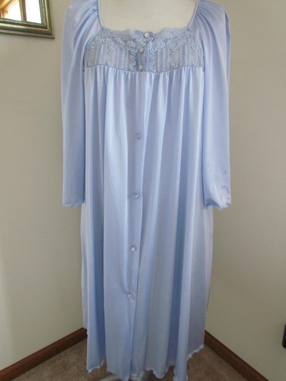 Long Blue Peignoir Lingerie Nightgown Cover Up by WhyWeLoveThePast