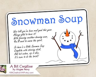 Snowman Soup Winter Hanukkah Christmas Gag Gift Design - DIY Printable