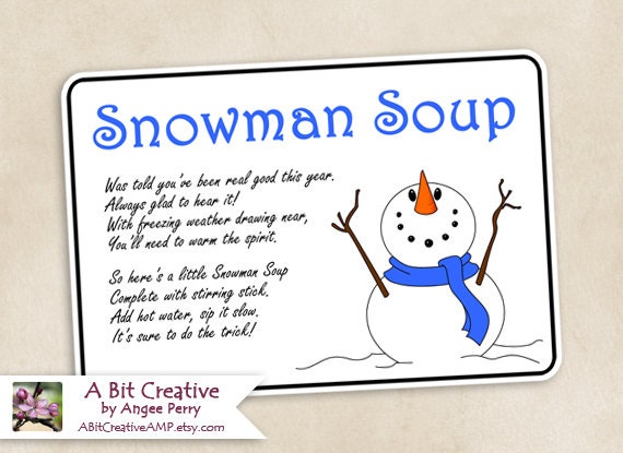 Snowman Soup Winter Hanukkah Christmas Gag Gift Design DIY